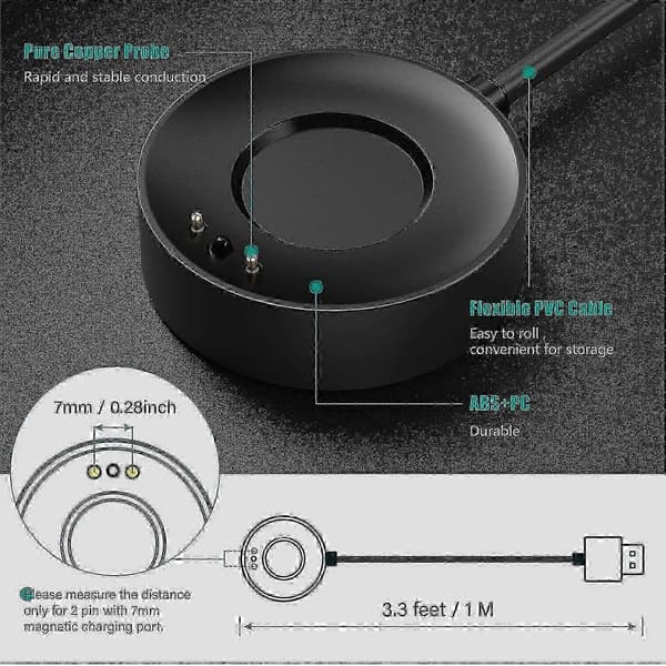 Latauskaapeli Withings Scanwatch -kelloon, musta, Zruxe