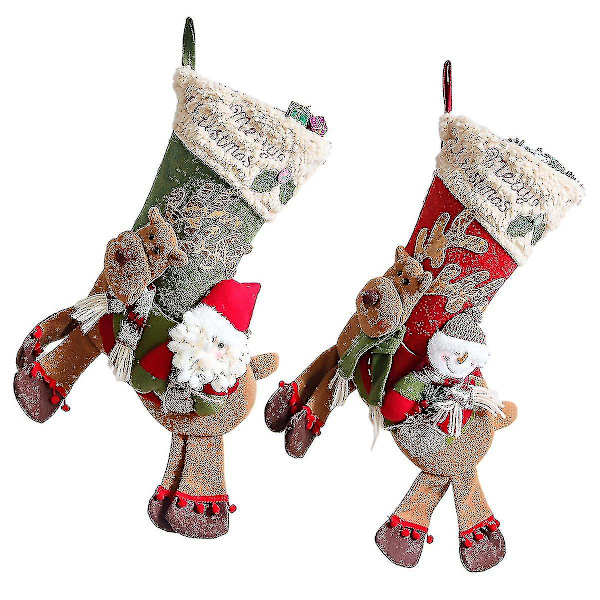 Stickade Råttor Jultomte Åker Ren Plats Hängande Prydnader Julgransprydnad Godisväska