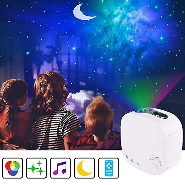 360° Roterande 4-i-1 Nebuljektorlampa med Fjärrkontroll och Tandset, LED-projektor för Råttkit