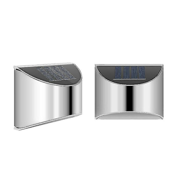 4 stk. Supersterke solcelledrevne LED dør-gjerde vegglamper utendørs hagelampe Warm White 2PCS