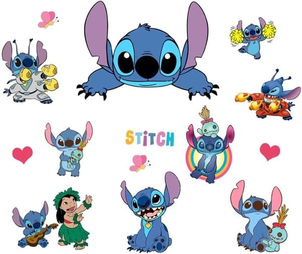 {YM}Lilo och Stitch Väggdekaler Barn Tecknad Väggkonst Stitch Vägg
