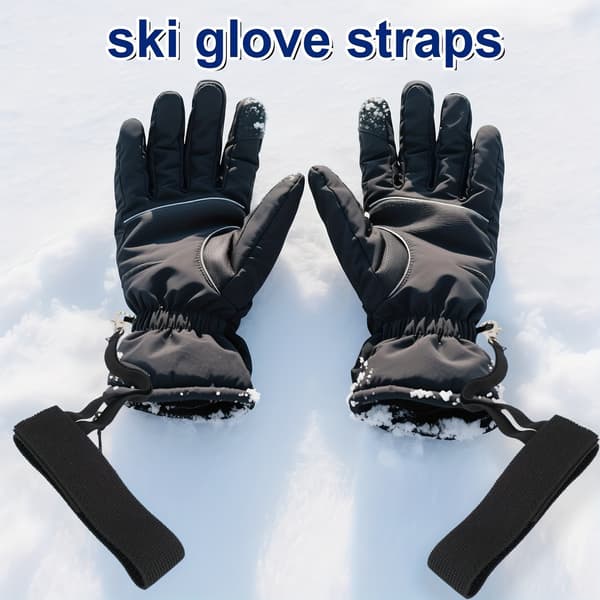 Par Ski Handsker Sikkerhedsseler Elastiske Trækstropper Nøgleringe Holdbare Hænder Fri 2-piece glove leash