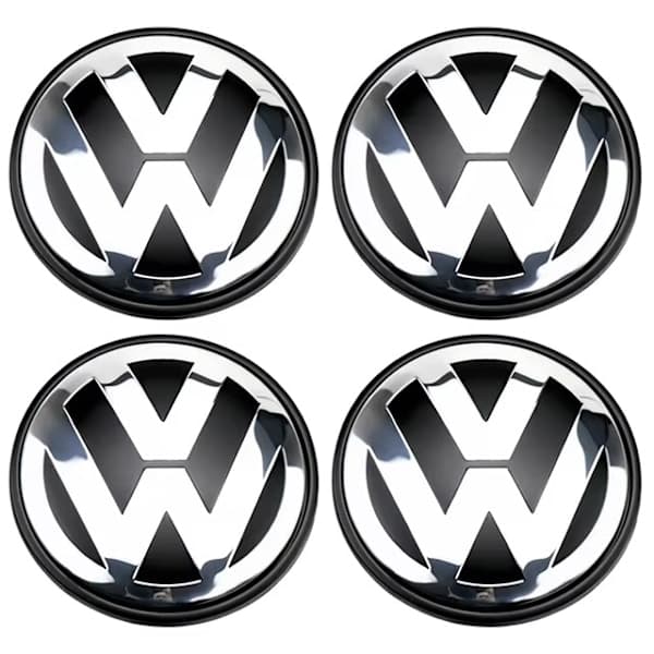 4-pack Volkswagen Navkapslar - Fälgnavsemblem 56mm Silver Silver