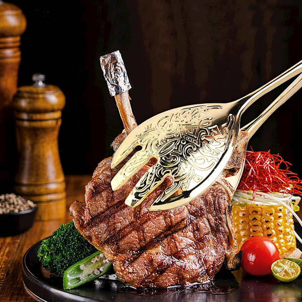2 STK Kagetænger Zinklegering Køkkentænger Brød Kage Salat Mad Køkken Buffet (Guldspids)