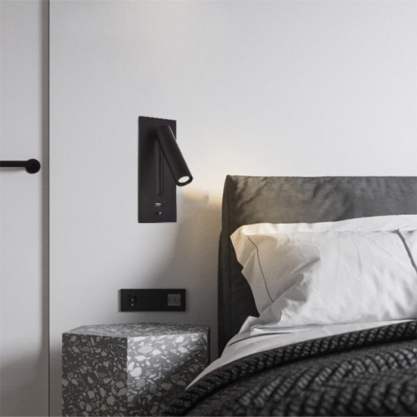3W Vägglampa Säng Sänggavel LED Läslampa 5V 2.1A USB Laddare Switch Hotell  Sänggavel Vägglampa | LED inre vägglampa (thermal lampa) 9420 | Fyndiq