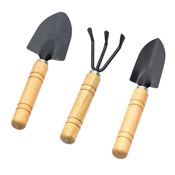 3st Set Mini Trädgårdsredskap Rake Spade Spade Verktyg Trädgård Blommor Metal Gardener