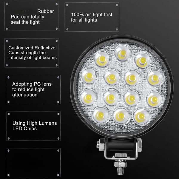 LED-pyöreät valopalkit, 11,43 cm, 2 kpl 2pcs
