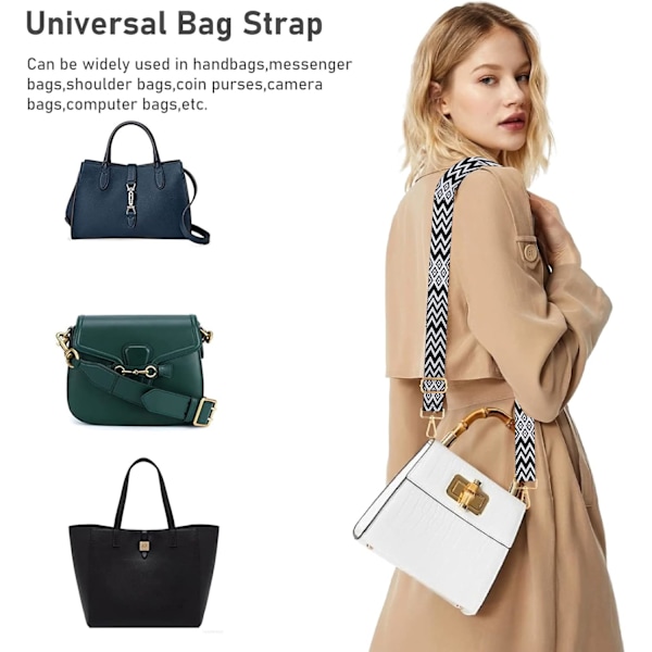 Axelrem för väska, breda justerbara remmar, universell ersättningsaxelrem för crossbody-väskor, axelremskedjor, handväska för damväskor