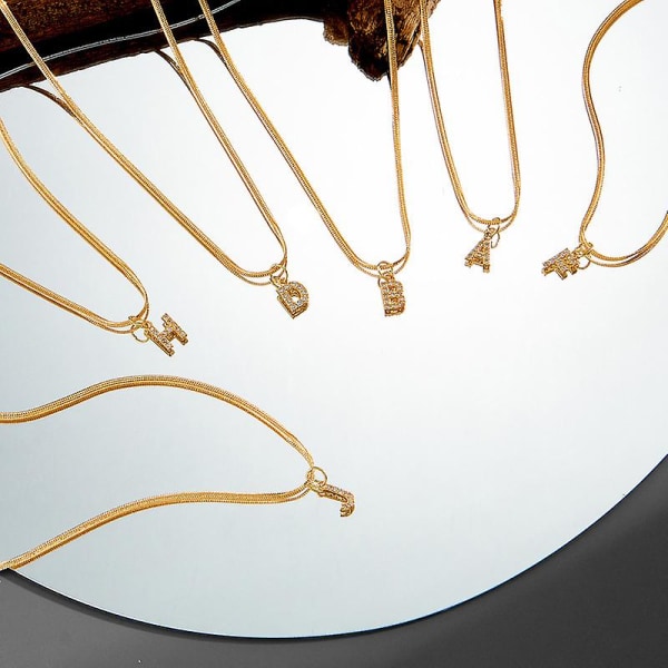 26 versaler hänge halsband Guld nyckelben kedja kvinnor 40cm W
