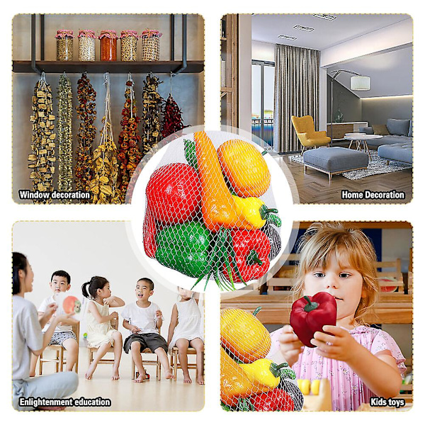 Livaktig Kunstig Fruktsett - 12 Blandede Frukter for Realistiske Fotorekvisitter og Hjemmeinnredning{DB} vegetable