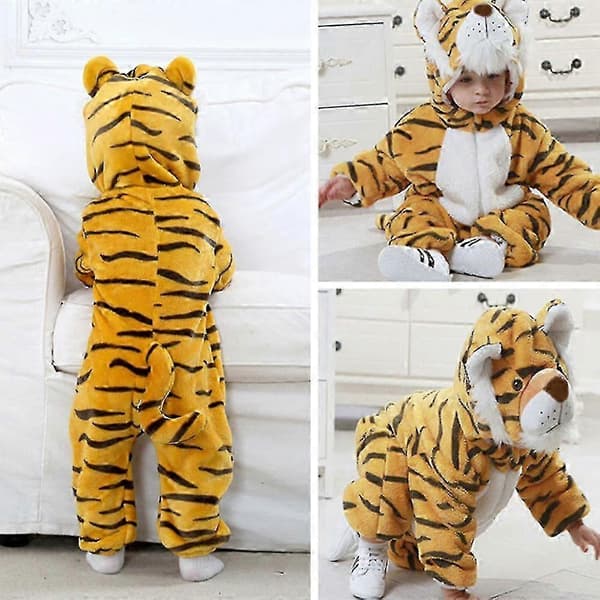 Tecknad Djurform Pyjamas Unik Form Lös Långärmad Nattlinne för Sovrum [PB] Leopard 73cm