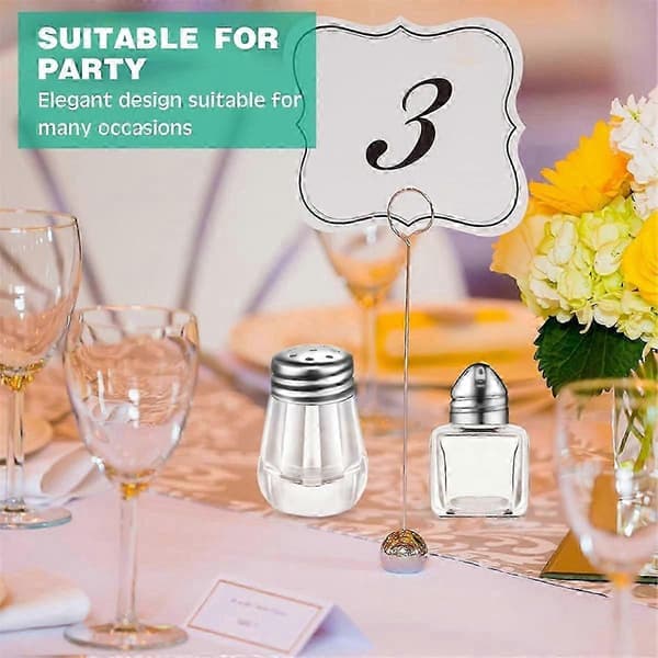 Mini Salt- og pepperstrøere, klare krydderstrøere, små krydderstrøere, transparente krydderstrøere Silver