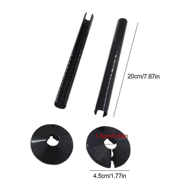 2-pack Rör Radiator Rörskydd Hylsa 15mm Kragar Klipp Passform Badrum Krom black