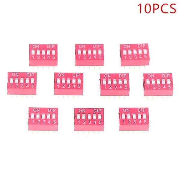 10 stk. Slide Type Switch Module 1 2 3 4 5 6 8PIN 2.54mm DIP Rød Pitch Toggle Switch Rød Snap Switch Dial Switch IGMOPNRQ A4