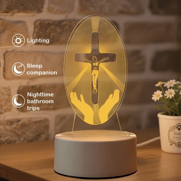 Statue Natlampe, Akrylmaterialepanel White