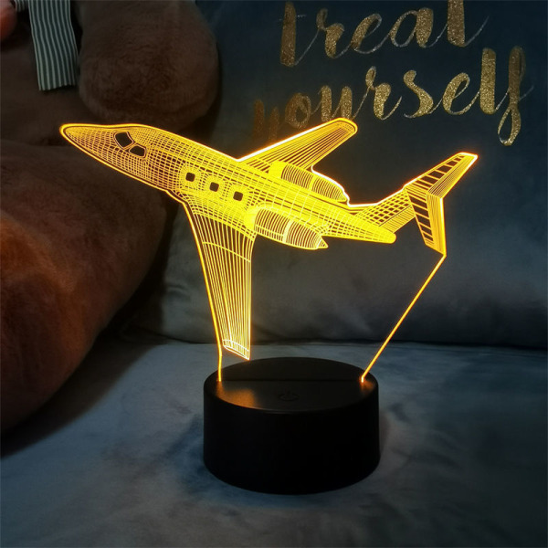 Aircraft Fighter 3D nattljus LED Touch Färgglad bordslampa LED nattljus för sovrum ferrous Style 8