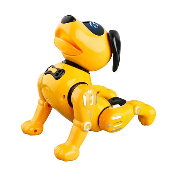 Fjernkontroll Robot Hund RC Leker Push up Stunt Valp for Barn Gutter Yellow