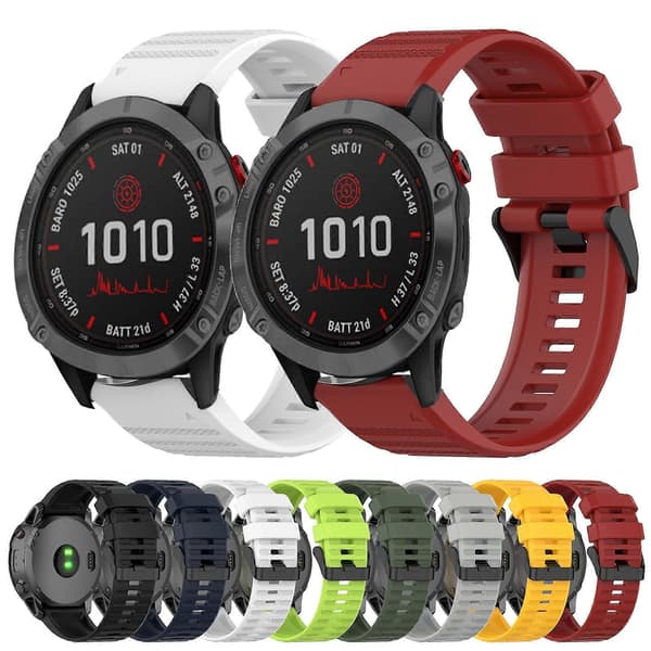 Silikoninen kellon ranneke Garmin Fenix 6X Sapphire -kelloon Grey