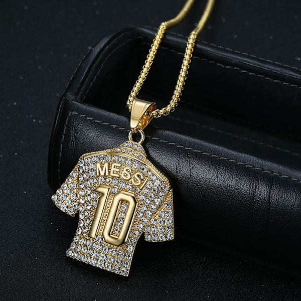 HNSP Lionel Messi Numero 10 Pelipaita Riipus Ketjukaulakoru Miehille Pojille Jalkapallofani Jalkapallo Miehille Hip Hop Korut Tarvikkeet Silvery