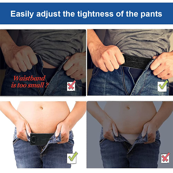 5-pack byxförlängare, byxknappsförlängare, justerbar elastisk gummiknappsförlängare, byxknapp för mammabyxor, för jeans, P