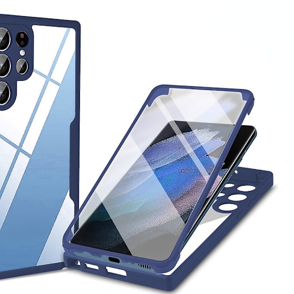 Full body etui for Samsung A54 5g skjermbeskytter full body beskyttelse blue