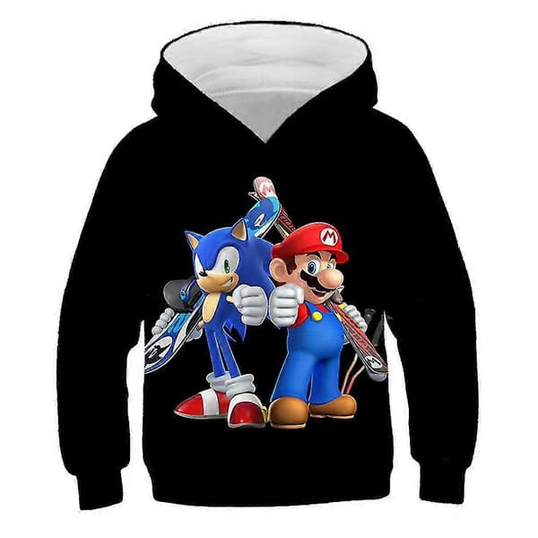 Gutter Gensere Hettegenser Sweatshirt 3D-trykt Hettegenser Pullover Topper A 5-6 Years