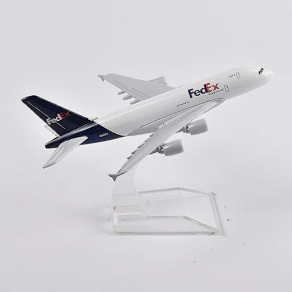 Jason Tutu 16cm Fedex Airbus A380 Flygplansmodell Diecast Metall 1/400 Skala Flygplansmodell Presentkollektion
