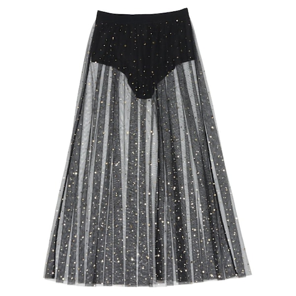 2 in 1 Galaxy Mesh -hame, maksihame, MUSTA XL XL Musta