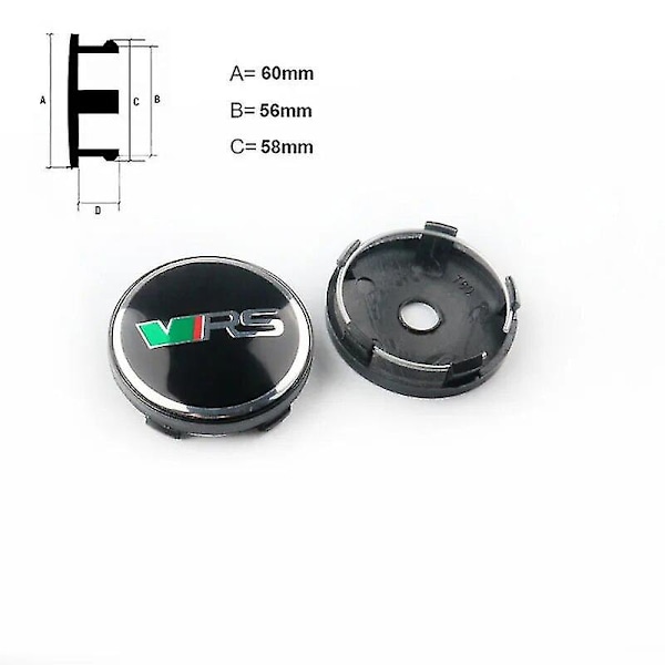 4 st 56mm 60mm Bilhjul Navkapslar Fälgar Dekaler Navkapslar För Skoda Octavia 1 2 3 A5 A7 A Vrs Mk1 Mk2 Mk3 Tillbehör 4pcs v stickers
