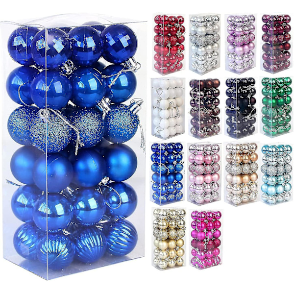 Bollprydnader, Okrossbara Råttor Trä Hängen Bröllopsråtta, Träråtta Bollprydnad Sapphire Christmas Ball style3