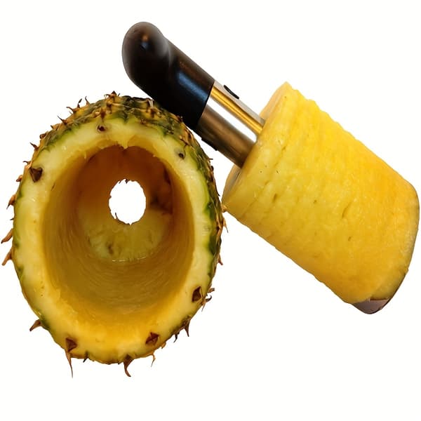 Frugtskærer i rustfrit stål med justerbart blad - Ergonomisk håndtag til ananas, vandmelon Black