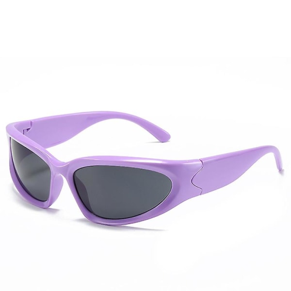 Solglasögon Kvinnor Män Märke Design Spegel Sport Lyx Vintage Unisex Solglasögon Män Förare Ridning Glasögon Skärmar purple