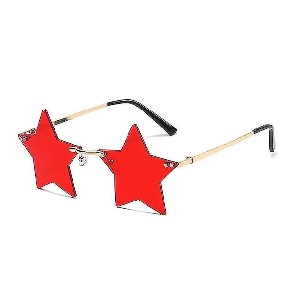 1 par stjärnformade glasögon festglasögon Personlighet modeglasögon Red