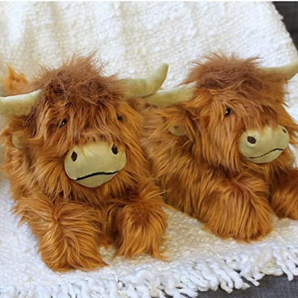 Söta Highland Cow Plyschtofflor Herr- och Damtofflor Varma Innetofflor 29.5cm