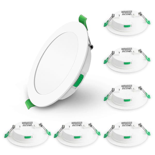 6-pack 7w Ultra Slim Dimbar LED Downlight CCT 67-75mm Utskärning Vit ip44CE