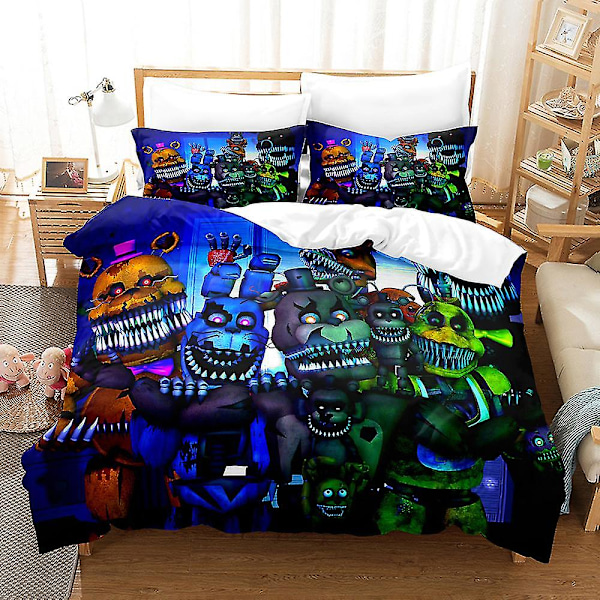 Fem natt på Freddy's 3D-trykt sengetøysett Dynetrekk Quilt Trekk Putevar Barn Gave 6  140*210cm