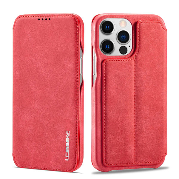 Luksus Tyndt Læder Etui Flip Cover til iPhone 15 Stand Magnetisk Coque Slots