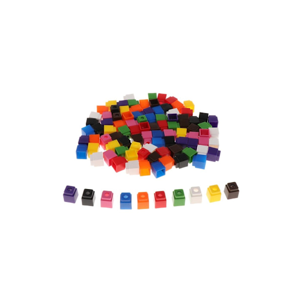 200XEARLYEducationMultilänkRäknekuberSnäppblockManipulativ4Färg Colourful