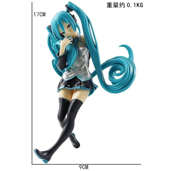 Anime Figur Hatsune Miku i Bröllopsklänning Actionfigurer Kawaii Baddräkt Vocaloid Pvc Samlarobjekt Modellleksaker Flickpresent CY-30