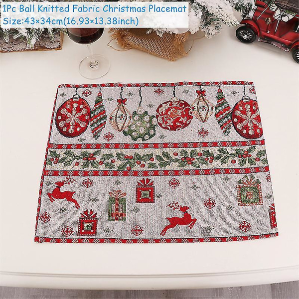 Nyår 2023 Linne Jultomtar Förkläde Juldekorationer För Hem Xmas Kökstillbehör Natal Navidad 2023 Noel Deco Placemat--56  Ball