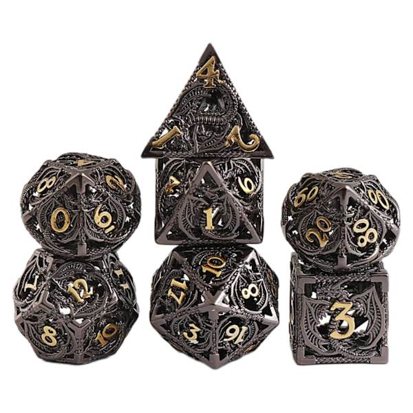 Förpackning med metall Dnd tärningsset D&D Facetterade tärningar Förvaringsfodral Matematikundervisning