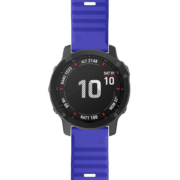 Til Garmin Fenix 6X 26mm silikonerem Sapphire Blue
