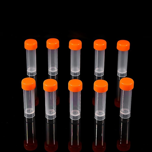 10 st 5 ml Plast Frysta Provrör Flaska Skruvlock Förpackning Behållare Med Silikontätning -hg