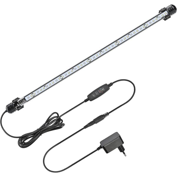 {YM}LED Aquarium Light with Timer Function, Submersible White and Blue Light, Adjustable Lighting for Aquarium, 4W, 230 lm