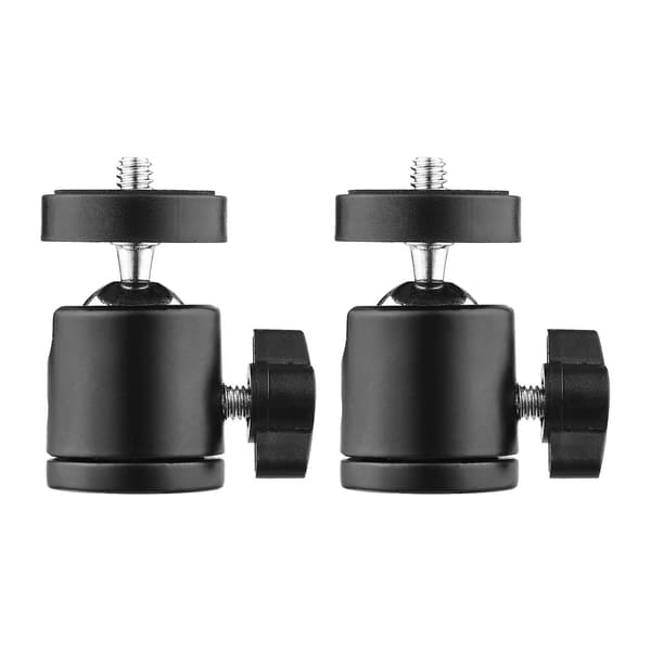 2 stk. Mini Svivelkulehode Stativhode 360 Graders Roterende Monteringsbaseadapter 2-Pack