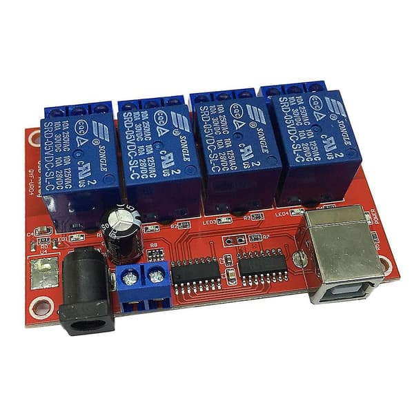 4-kanals USB Relémodul HID Ingen Driver USB Relé for MCU-kontroll 5V
