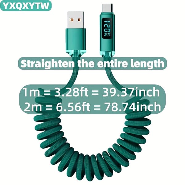 USB A til Type-C Superrask Ladekabel | 1/2 Meter, Nylonflettet Red 2M=6.6FT