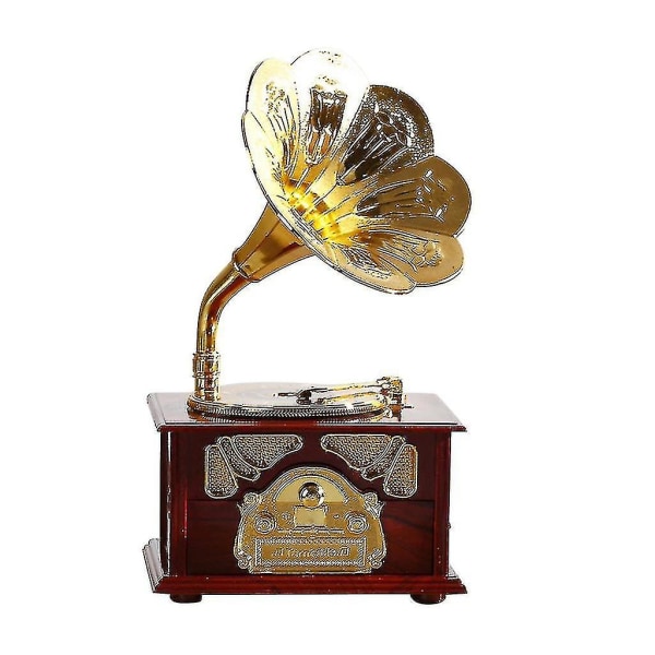 Antik klassisk retro grammofon musikdosa Heminredning kreativ gåva