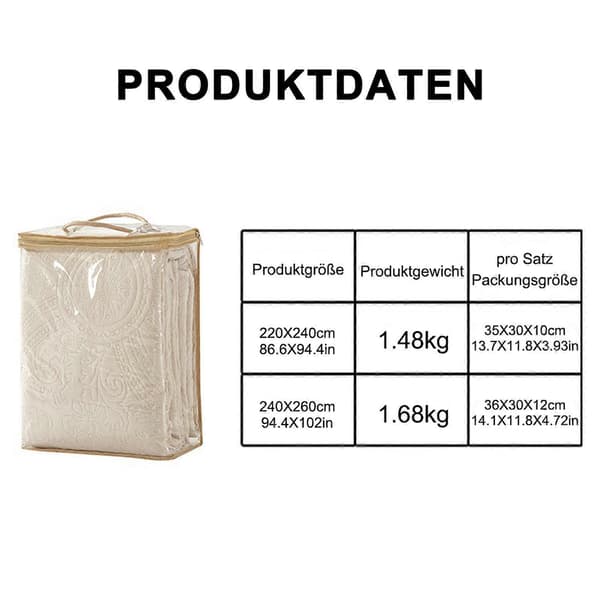 Lysegrått Sengeteppe med Dobbelt Ringmønster white 240x260cm