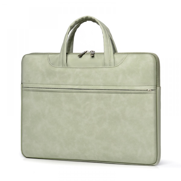 Laptop Taske Dame Læder Arbejdstaske 15.6 Tommer Notebook Taske Business Skuldertaske (Grøn)